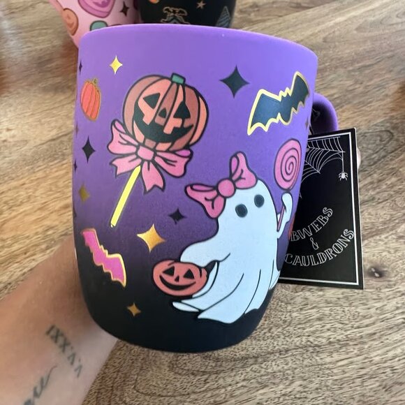 Cobwebs & Cauldrons Cute Halloween Mug - Picture 2 of 2